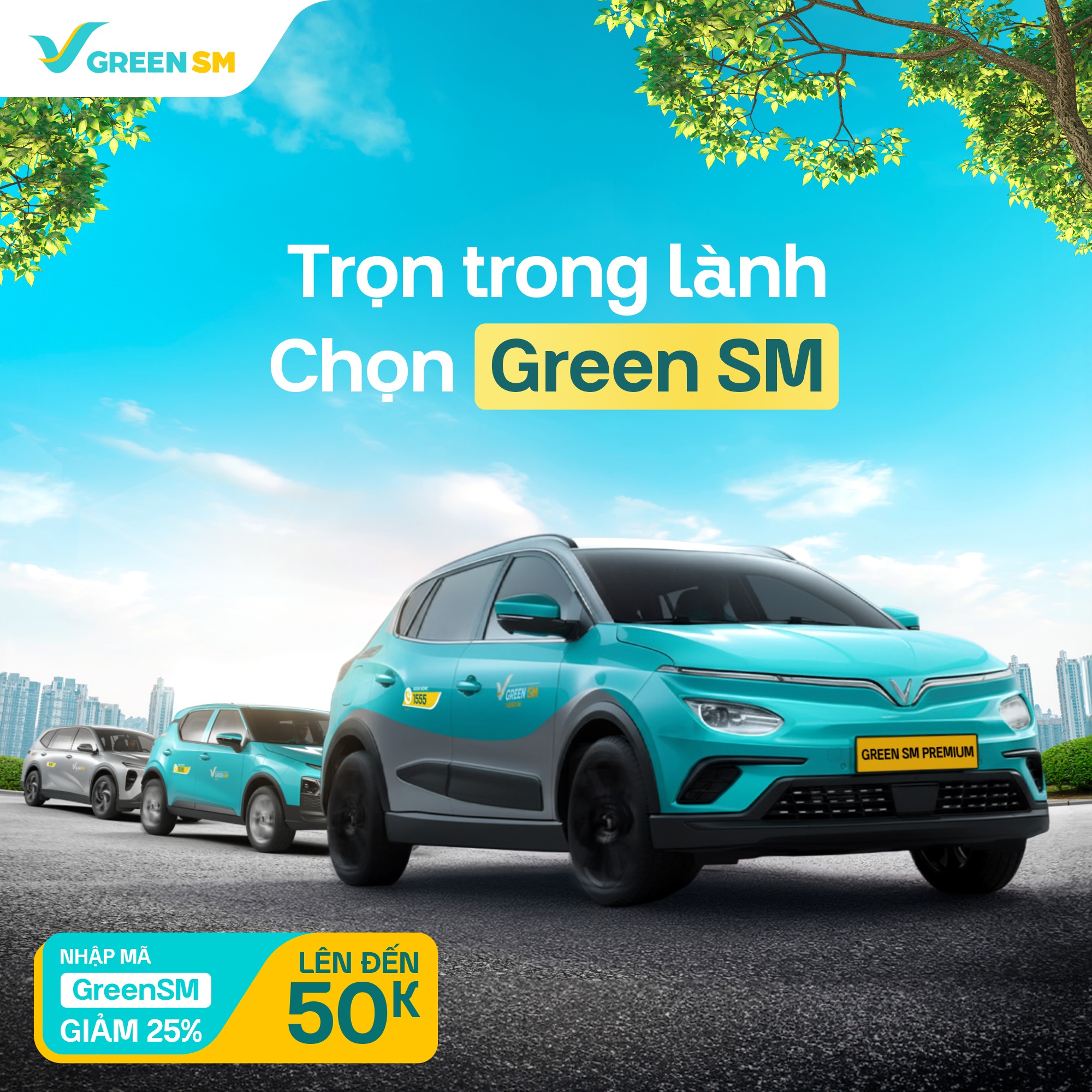 Đi xe điện hiện đại, trải nghiệm công nghệ Xanh cùng Green SM taxi (Ảnh: Green SM)