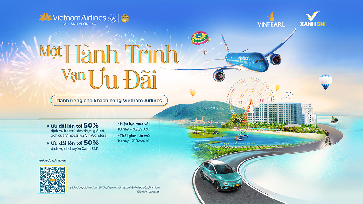 Xanh SM x Vietnam Airlines: Một Hành Trình - Vạn Ưu Đãi