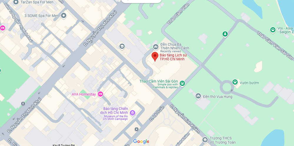 Google Map Bảo tàng Lịch sử Thành phố Hồ Chí Minh