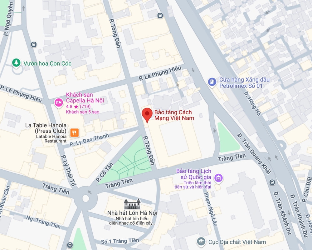 Vị trí Bảo tàng Cách mạng Việt Nam (Ảnh: Google Maps)