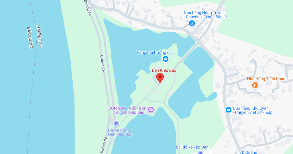 Vị trí Đền Kiếp bạc trên google map