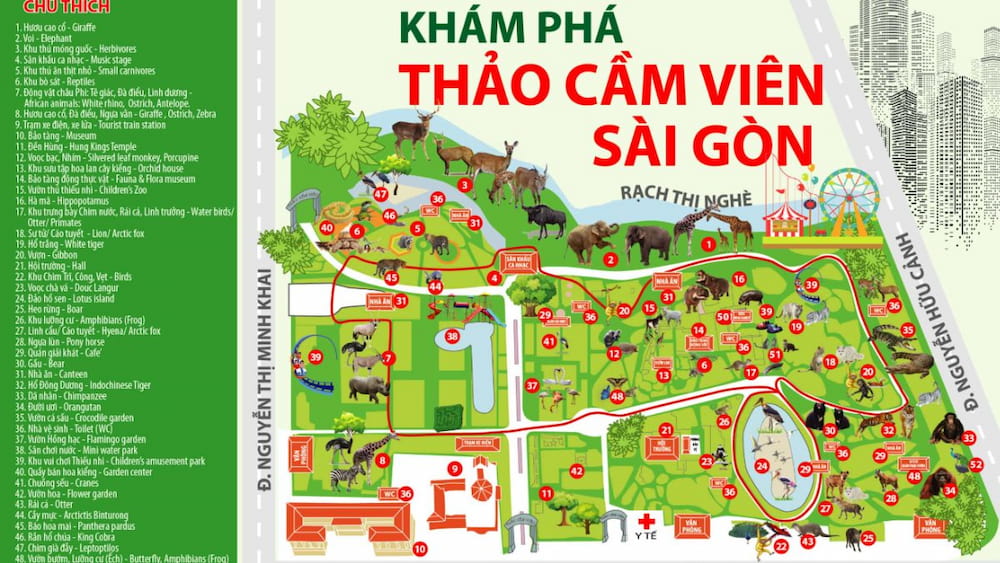 Sơ đồ Thảo Cầm Viên.