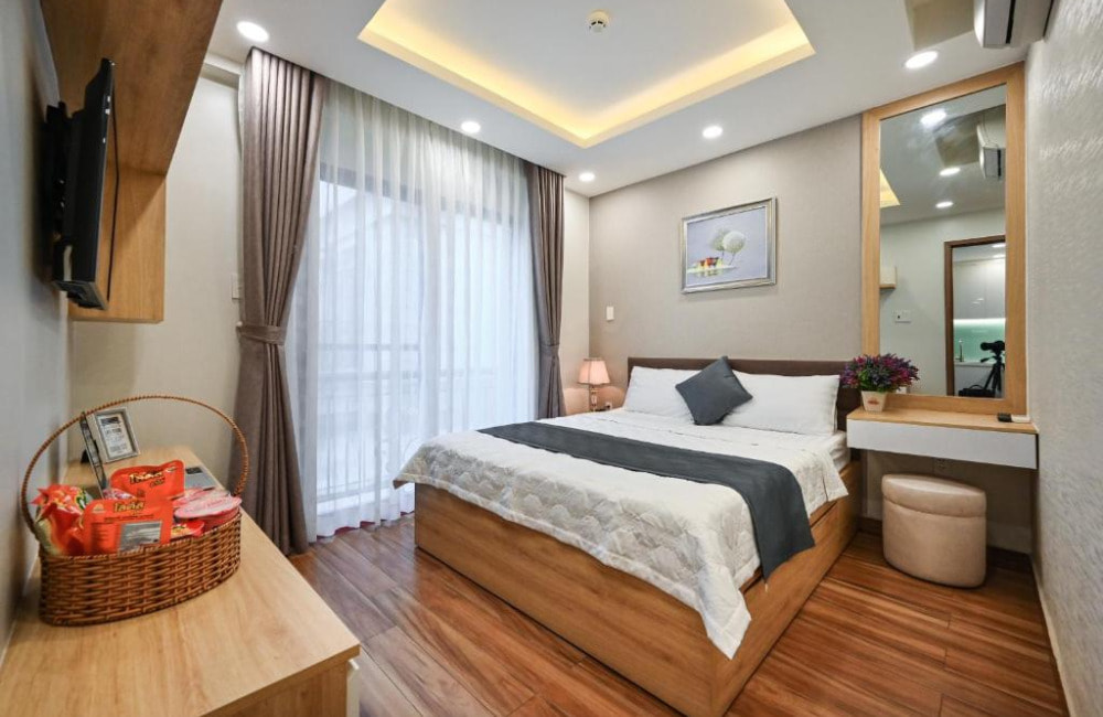 Phòng nghỉ thiết kế trang nhã và ấm cúng (Ảnh: Nikko Apartment)