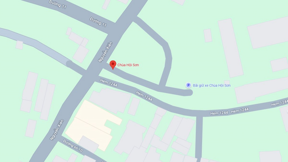 Hình ảnh chi tiết trên bản đồ để đi tới Chùa Hội Sơn. (Ảnh: Google maps)