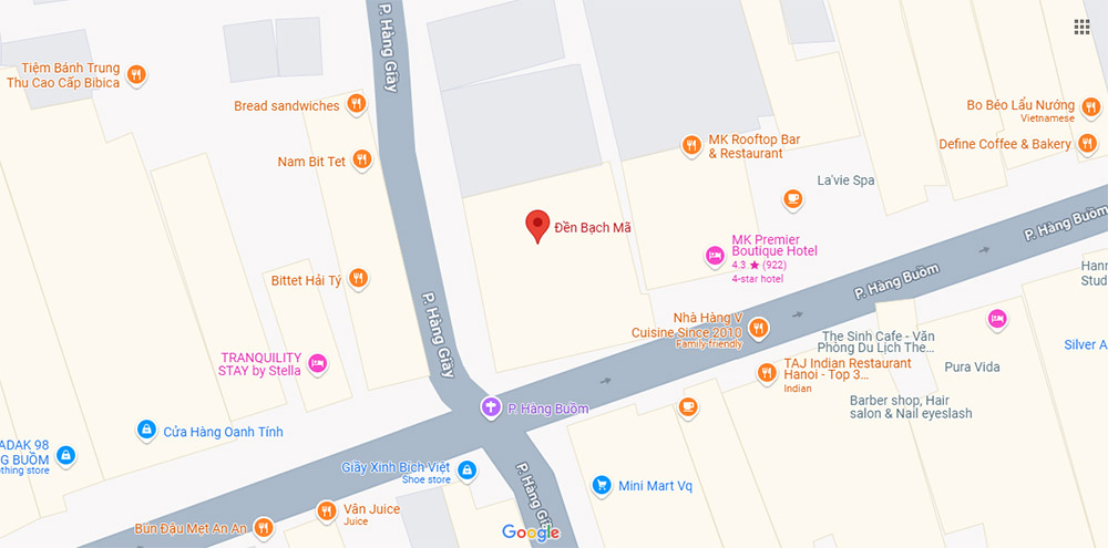 Google Map Đền Bạch Mã