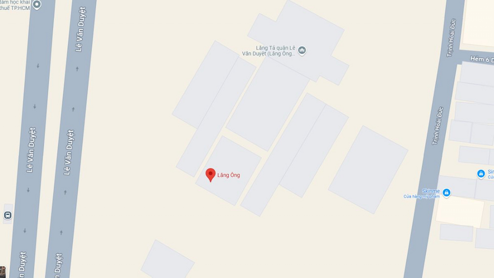 Bản đồ chi tiết vị trí Lăng Ông Bà Chiểu. (Ảnh: Google maps)