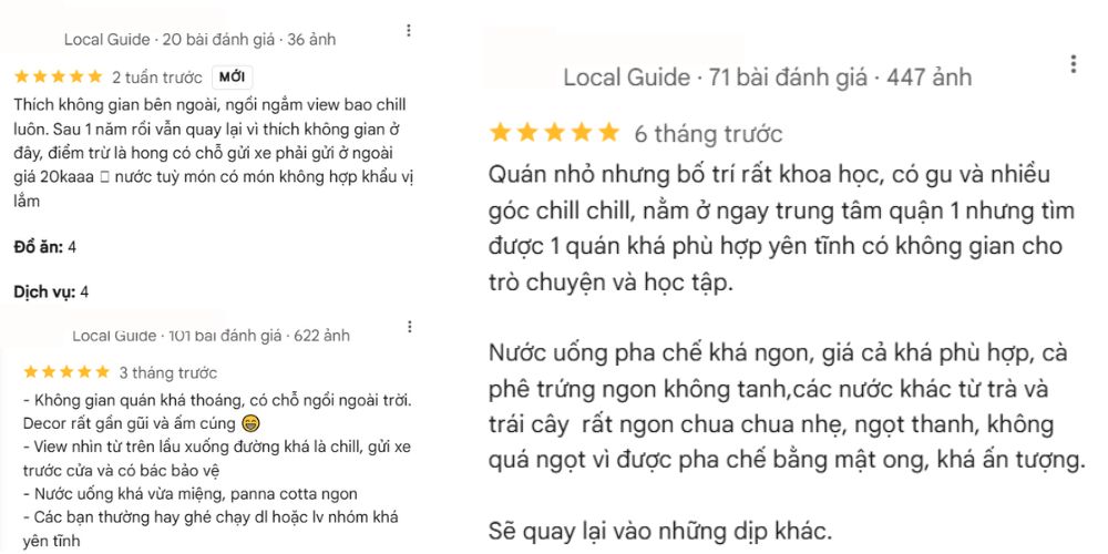 Cả hai chi nhánh đều nhận nhiều lời phản hồi tích cực từ khách hàng