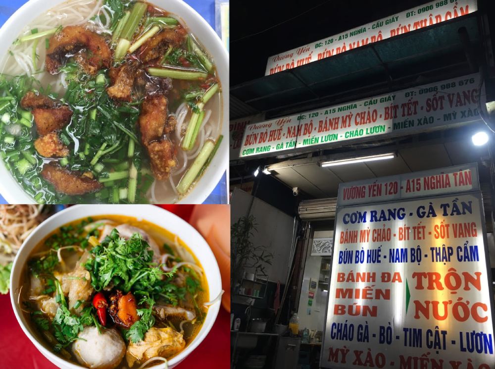 Tô bún bò đầy ắp topping tại quán Bún Bò Huế Vương Yến