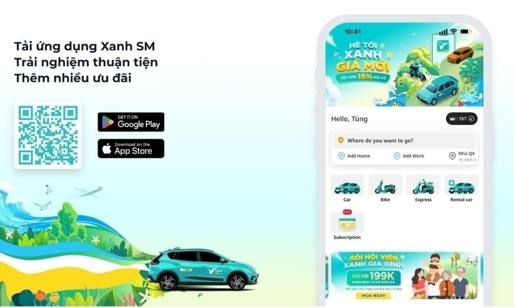 Quét mã QR để tải App Xanh SM nhanh chóng, đơn giản