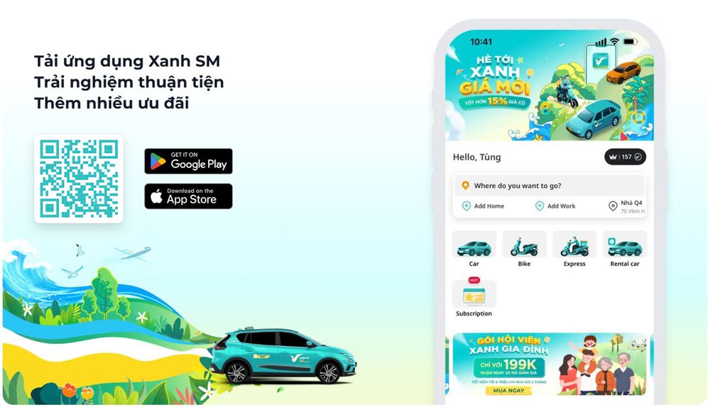 Quét mã tải App Xanh SM nhanh chóng và đơn giản về điện thoại