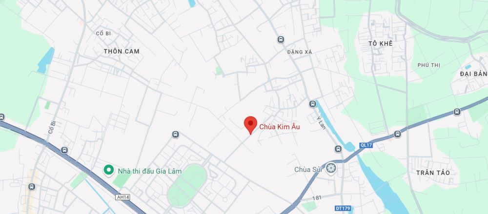 Vị trí địa lý chùa Kim Âu trên bản đồ