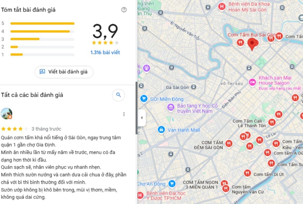 Nên sử dụng Google map để xem review các quán ăn (Ảnh: Sưu tầm Internet)