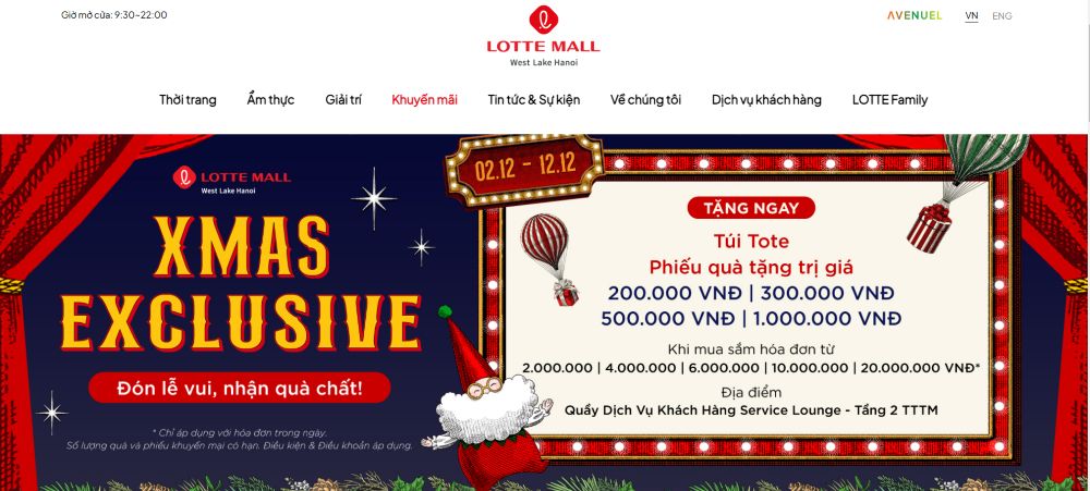 Xem thông tin sự kiện trên website của Lotte Mall Tây Hồ