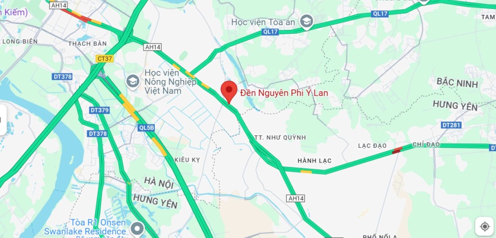 Đền thờ Nguyên Phi Ỷ Lan nằm ở xã Dương Xá, huyện Gia Lâm, TP. Hà Nội