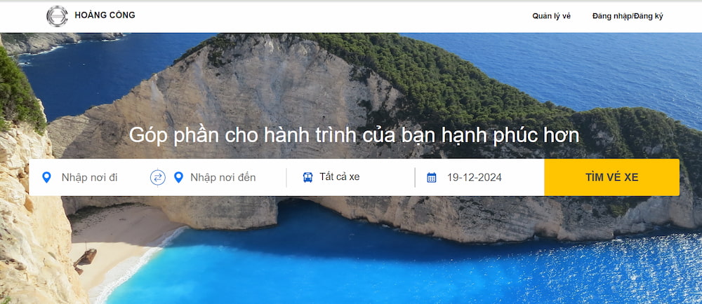 Đặt vé nhà xe Hoàng Công ngay tại website.