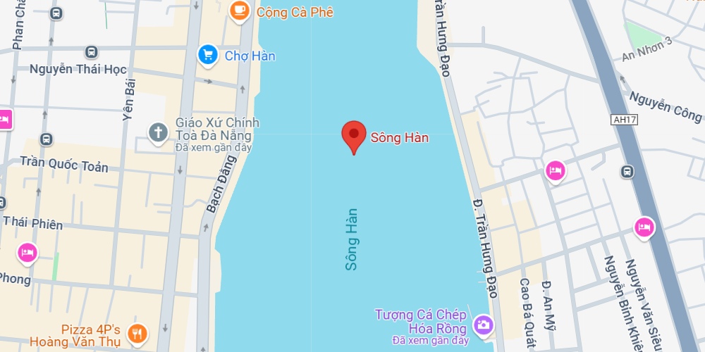 Địa điểm cầu quay sông Hàn (Ảnh: Google maps)