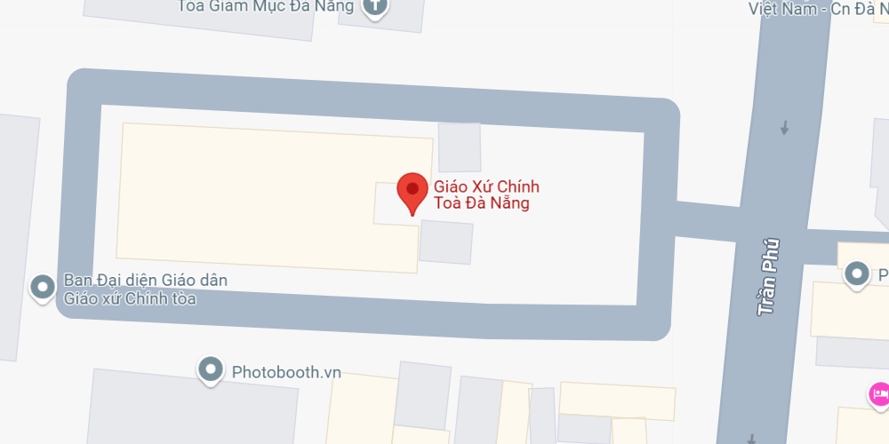 Vị trí Nhà thờ Con Gà gần trung tâm Đà Nẵng (Ảnh: Google maps)