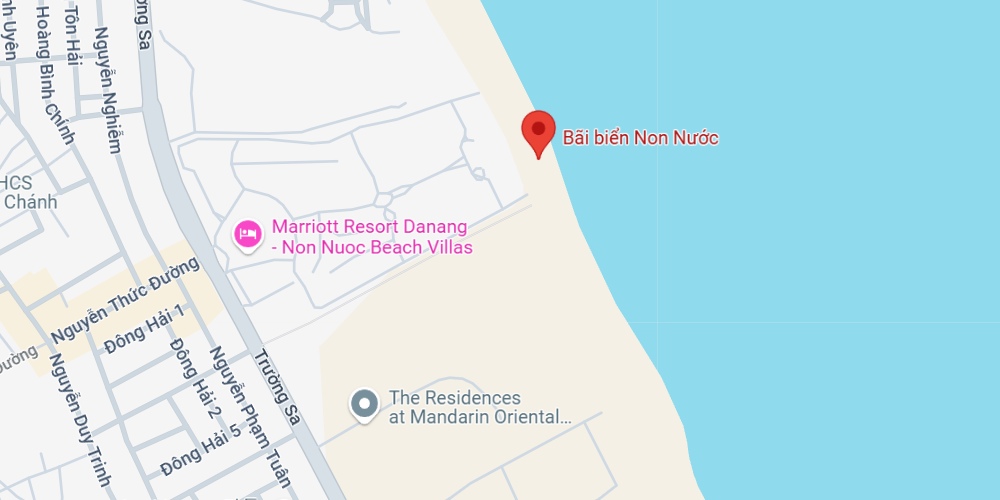 Bãi biển Non Nước gần núi Ngũ Hành Sơn (Ảnh: Google maps)