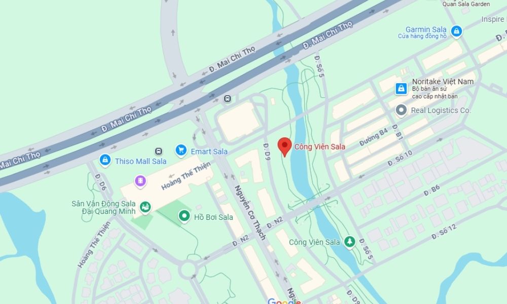 Địa chỉ công viên đô thị Sala Hồ Chí Minh (Ảnh: Google Maps)