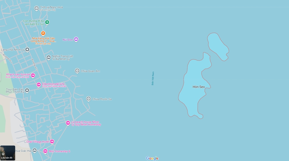 Bản đồ vị trí Hòn Sẹo Quy Nhơn (Ảnh: Nguồn Google Map)