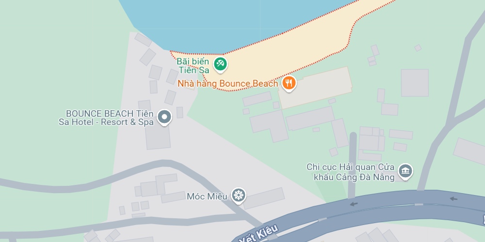 Đường dẫn đến bãi biển Tiên Sa trên bán đảo Sơn Trà (Ảnh: Google maps)