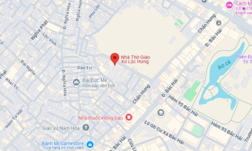 Địa điểm nhà thờ Lộc Hưng quận Tân Bình (Ảnh: Google Maps)