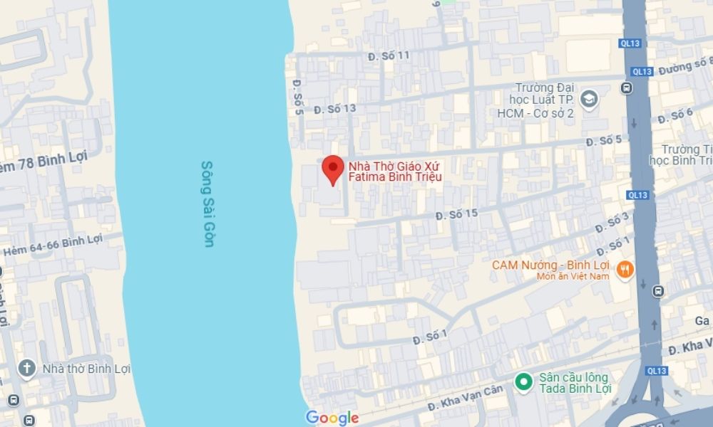 Địa chỉ nhà thờ Bình Triệu Thủ Đức (Ảnh: Google Maps)