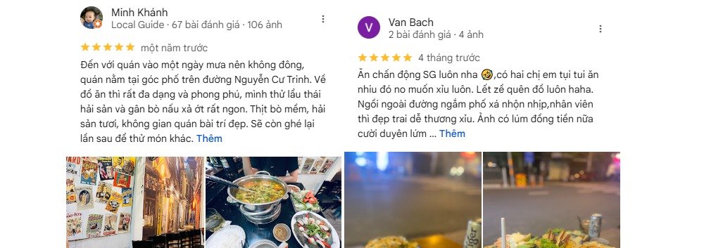 Nhiều khách hàng yêu thích đánh giá 5 sao cho quán (Ảnh: sưu tầm Internet)