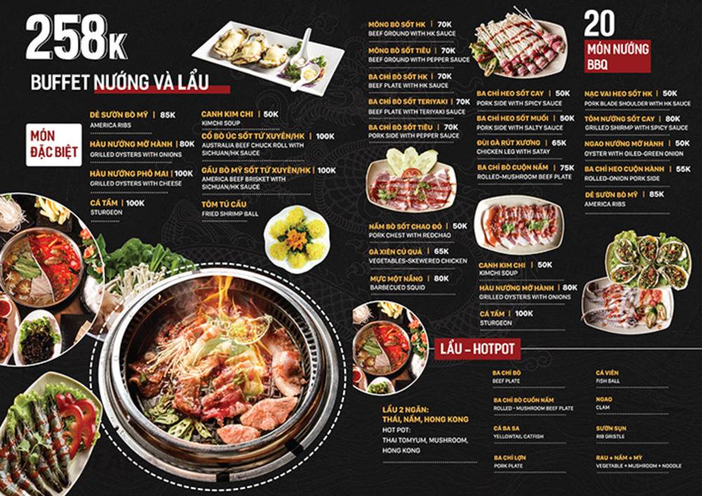 Menu lẩu nướng tại Yuán