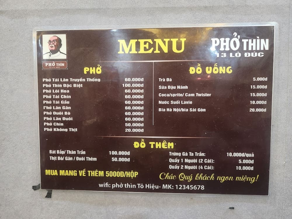 Bạn nên tham khảo menu để tìm được quán ăn phù hợp với khẩu vị và ví tiền 