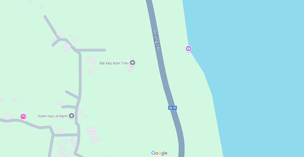 Vị trí bãi Xếp trên bản đồ (Ảnh: Google maps)