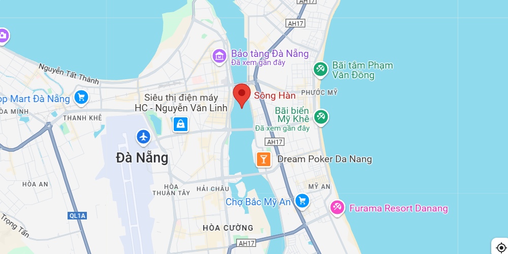 Cầu khóa tình yêu ven sông Hàn (Ảnh: Google maps)