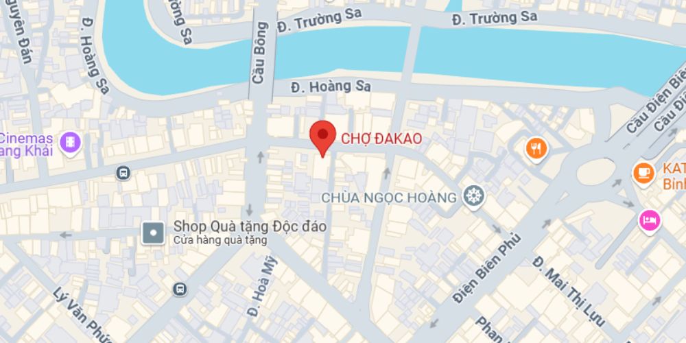 Chợ Đakao trên Google Maps. 