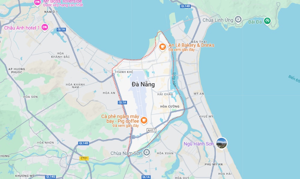 Vị trí của thành phố Đà Nẵng
