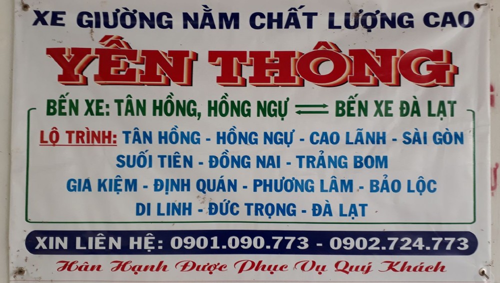 Giá vé xe Yến Thông tùy thuộc vào lộ trình đường đi