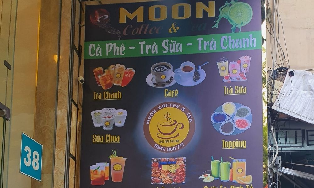 Menu quán rất đa dạng từ cafe, trà sữa đến trà chanh