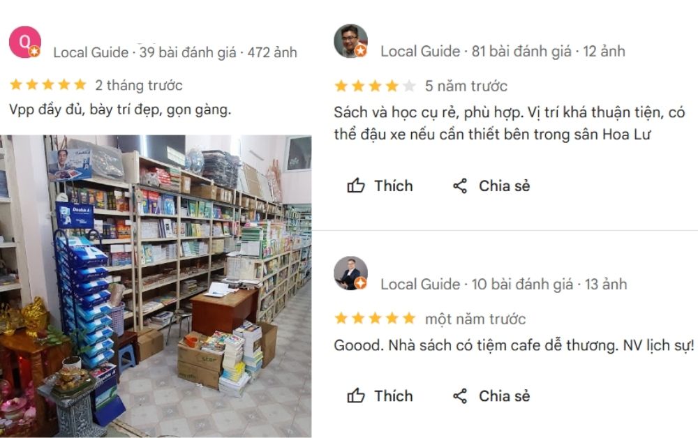 Nhà sách được đánh giá là có giá sách, vpp tốt so với các nơi khác 