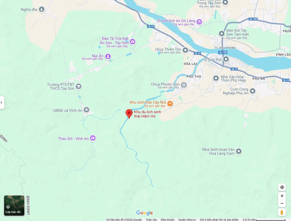 Bản đồ vị trí Hầm Hô Quy Nhơn (Ảnh: Nguồn Google Map)