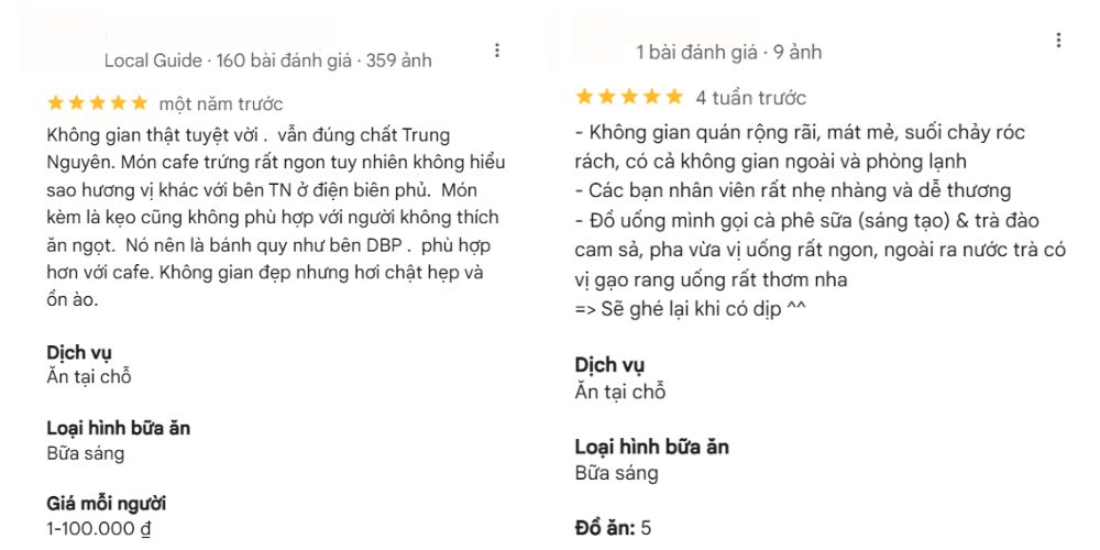 Đồ uống tại Trung Nguyên Legend Café được nhiều thực khách yêu thích