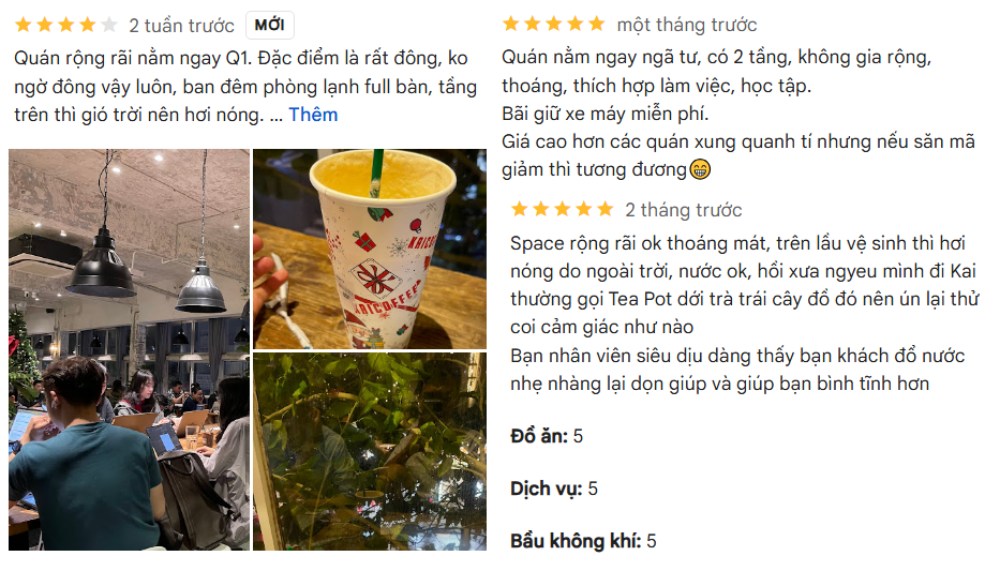 Kai Coffee được rất nhiều thực khách đánh giá tích cực