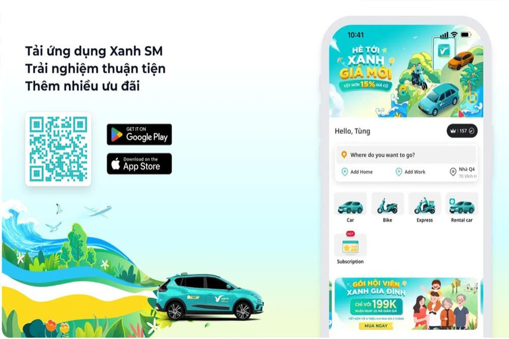 Cách tải app xe Xanh SM đơn giản và nhanh chóng (Ảnh: Xanh SM)