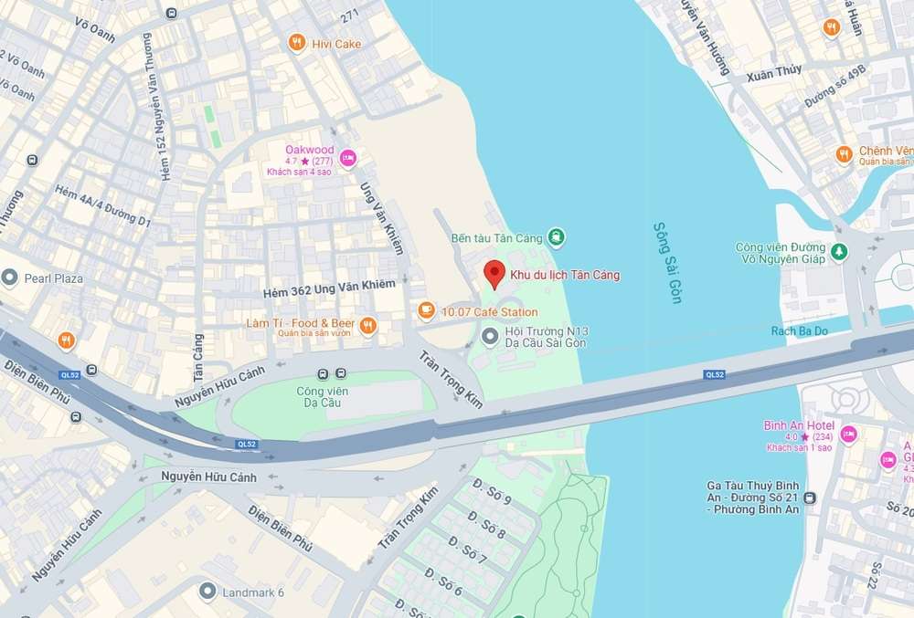 Hướng dẫn đi đến khu du lịch Tân Cảng (Ảnh: Google Maps)