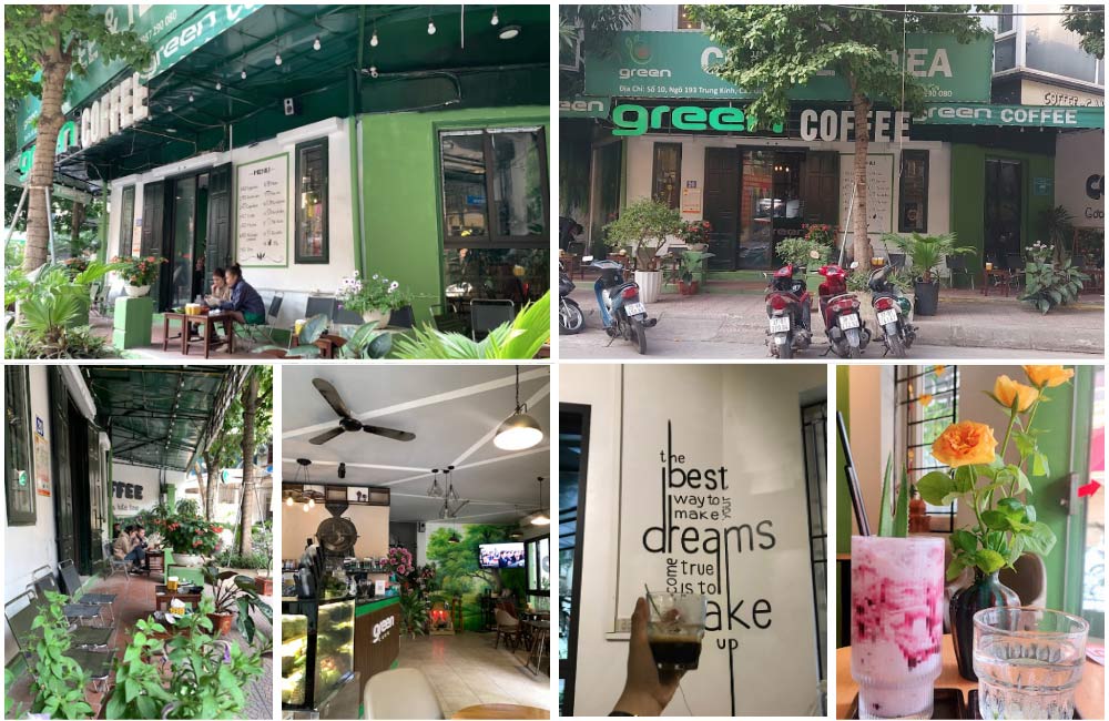 Không gian cafe ngoài trời yên tĩnh, thoáng mát tại Green Café (Ảnh: Sưu tầm Internet)