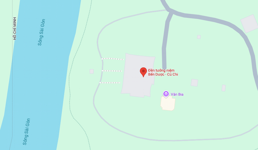 Đền Tưởng Niệm Bến Dược Củ Chi tọa là tại huyện Củ Chi, TPHCM. (Ảnh: Google Maps)