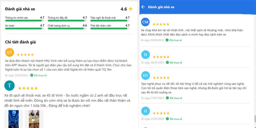 Nhà xe nhận được khá nhiều phản hồi tích cực từ phía khách hàng 