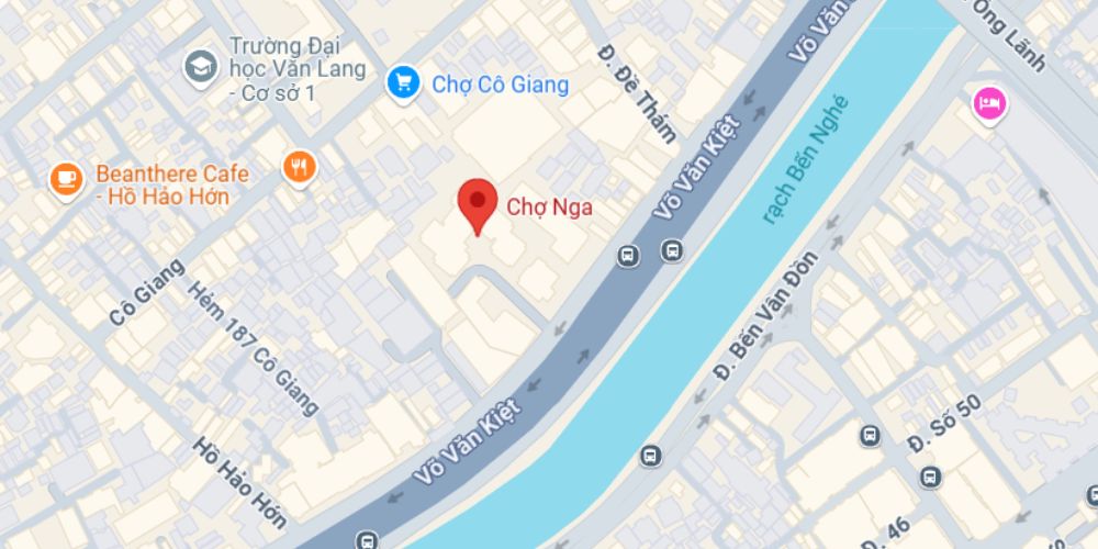 Chợ Nga trên Google Maps.