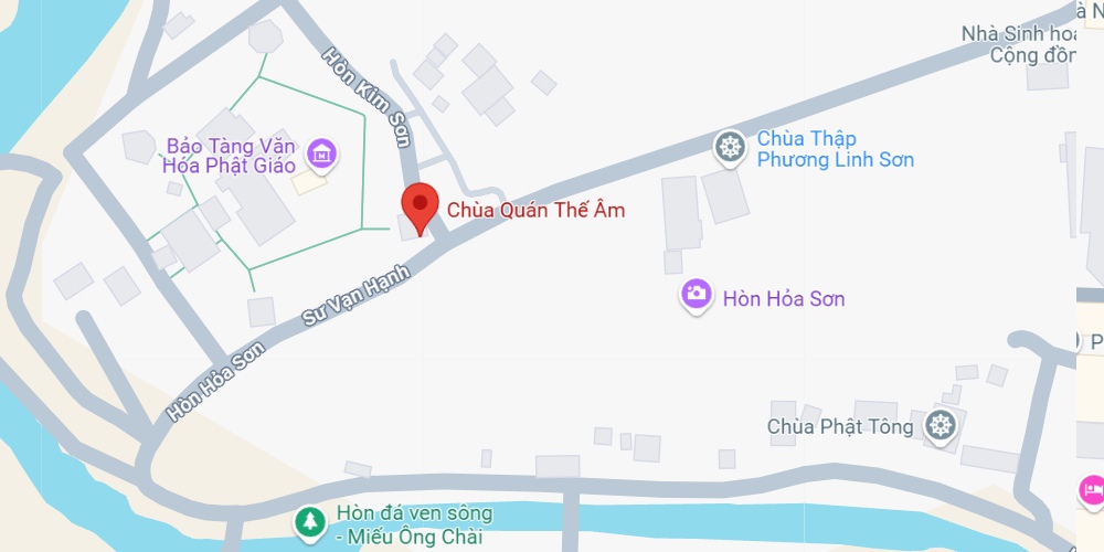 Chùa Quan Âm thuộc quân Ngũ Hành Sơn, gần nhiều địa điểm tâm linh khác (Ảnh: Google maps)