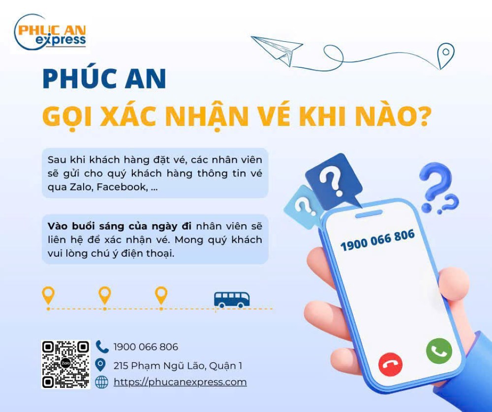 Khách hàng khi mua/đổi/hủy vé cần để ý điện thoại xác nhận từ nhà xe