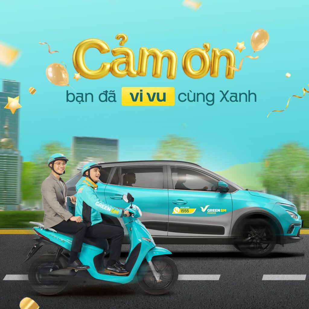 Cảm ơn bạn đã di chuyển cùng Xanh, để môi trường tràn ngập sắc “Xanh”
