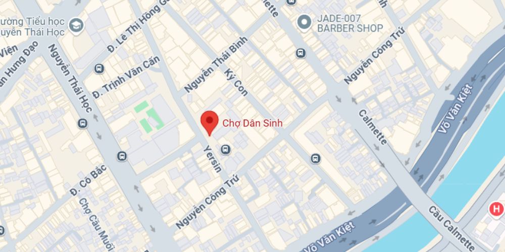 Chợ Dân Sinh trên Google Maps.